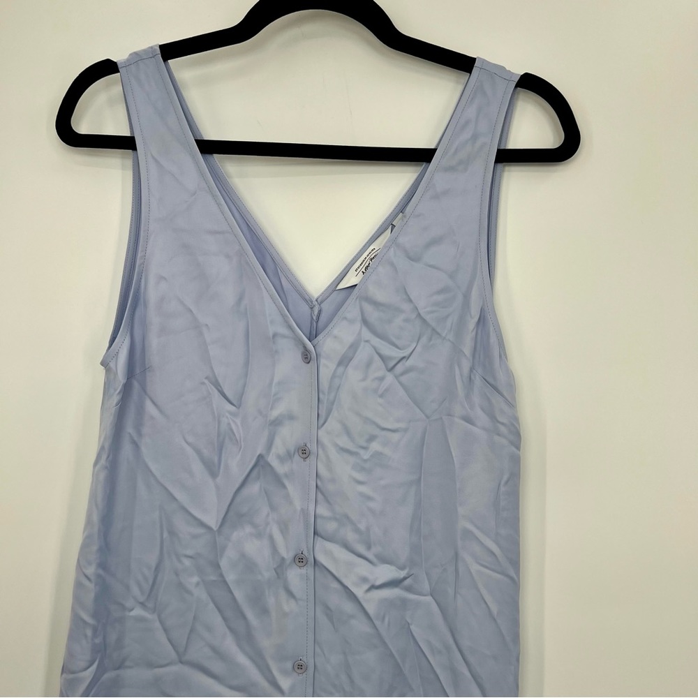 & Other Stories Eco Cupro Button Up Sleeveless Mini Shift Dress Blue EU 36 US 6 - Picture 7 of 11